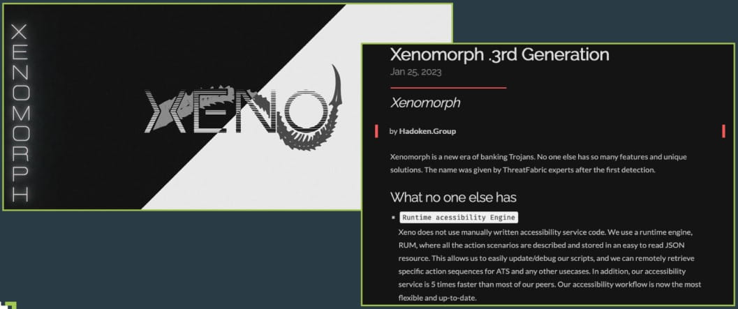 Site promoting Xenomorph v3