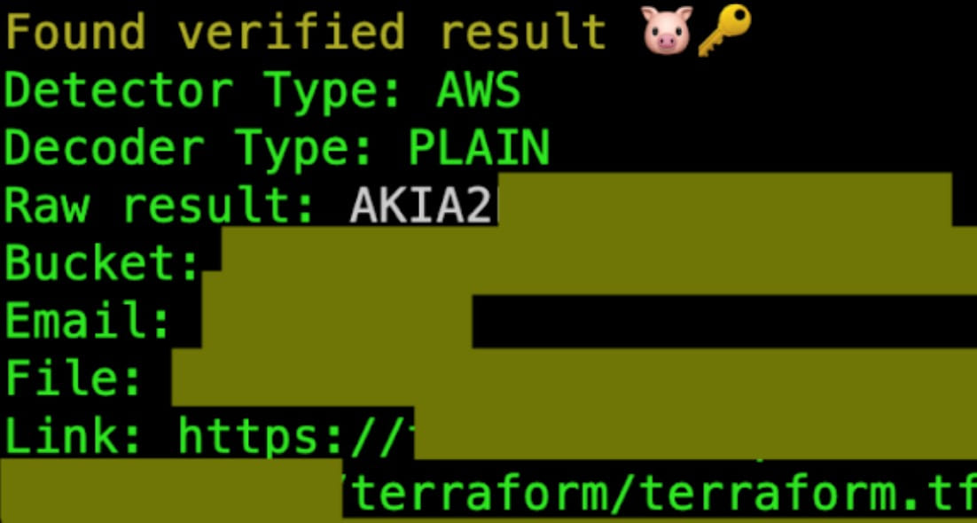 TruffleHog が見つけた Terraform の秘密