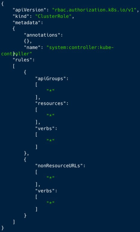 Creation of ClusterRole with administrator type privileges