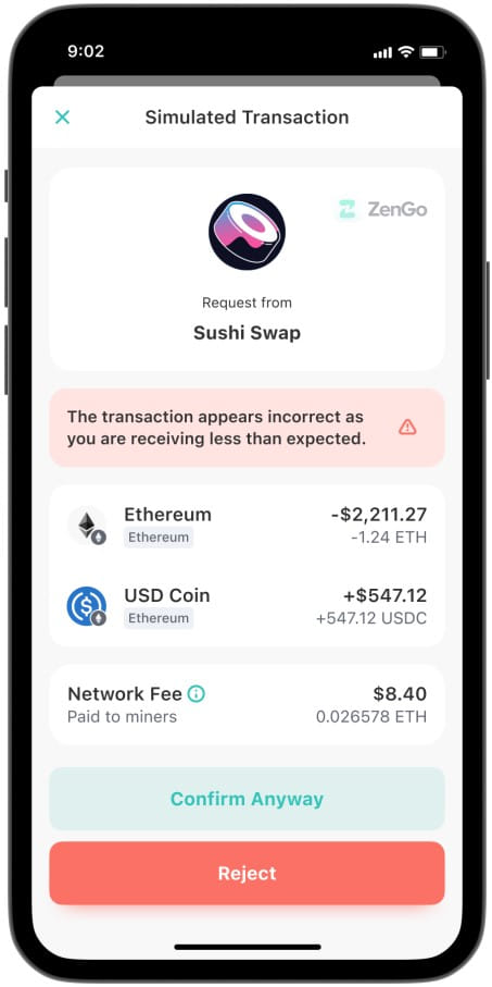 Security simulation of transaction approval