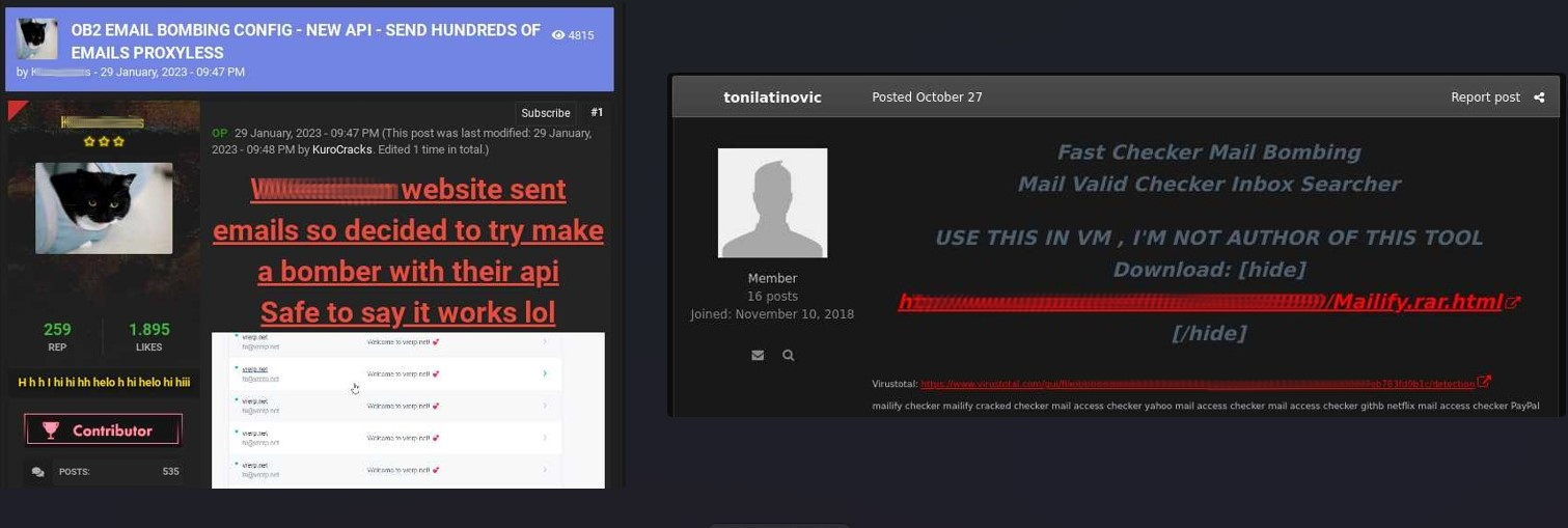 Email Bombing Tools Underground Forum Posts