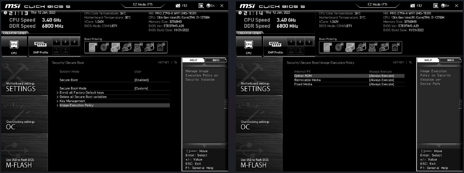 Insecure default setting on latest MSI firmware