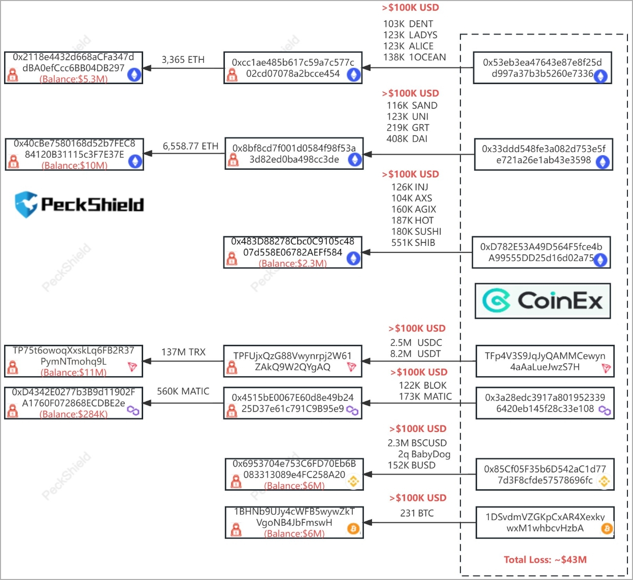 CoinExの損失を追跡