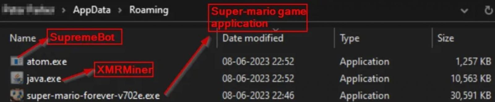 Malware in the free game Super Mario 3: Mario Forever