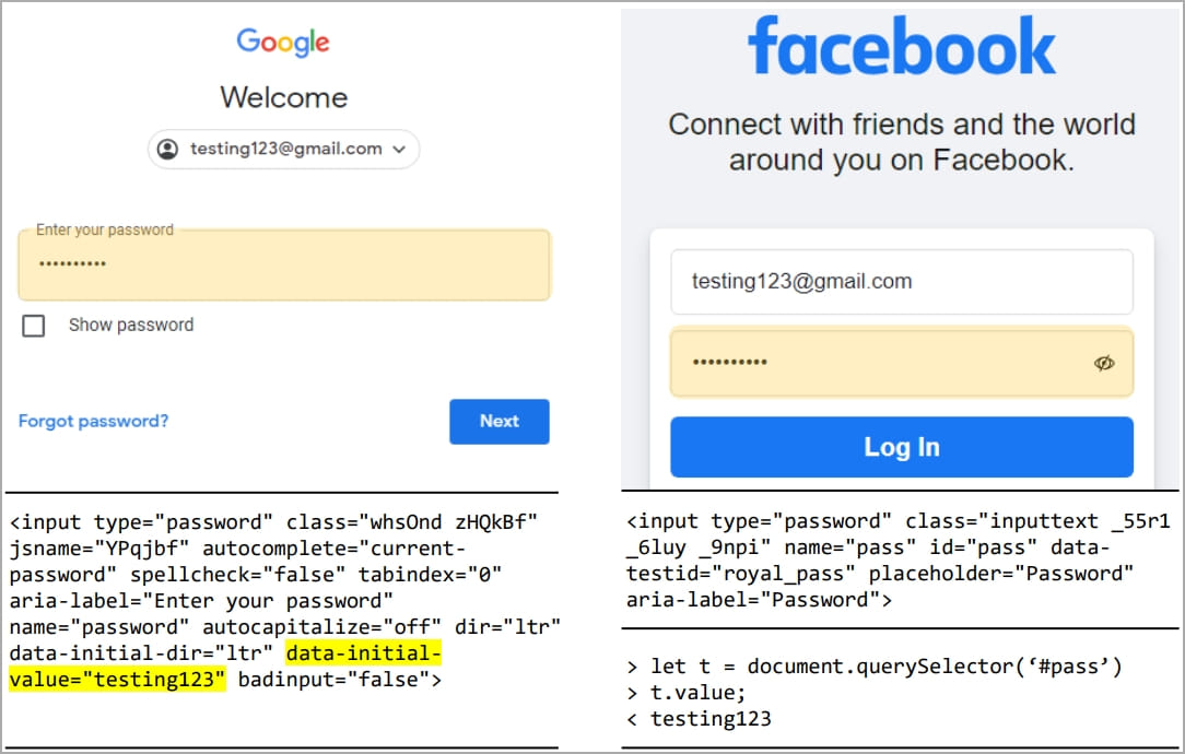 Gmail and Facebook vulnerable to user input retrievals