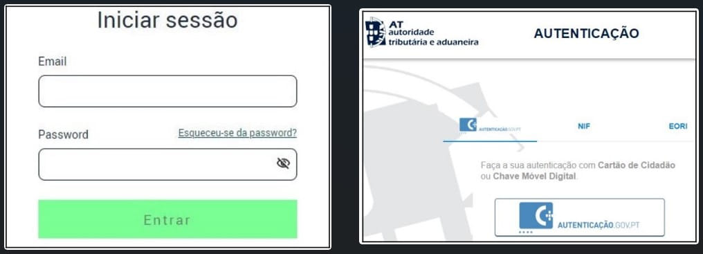 Formularios de phishing en los sitios falsos