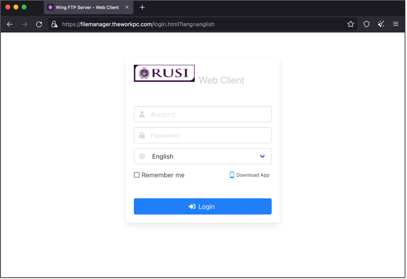 Fake RUSI VPN site dropping the NokNok malware