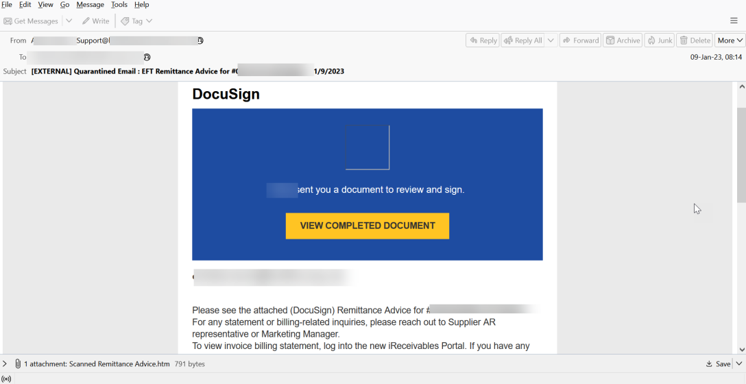 最新のフィッシング キャンペーンで使用された電子メール