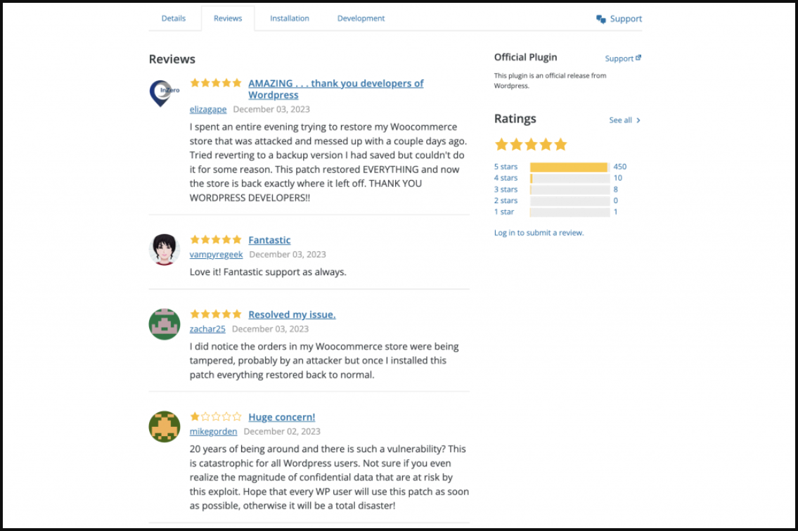 Fake user reviews