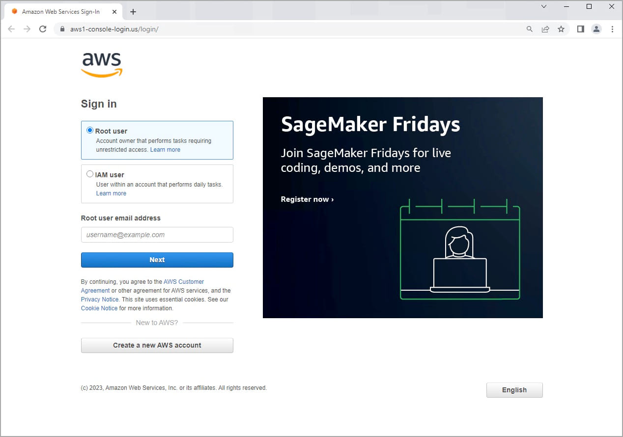 AWS Phishing Page