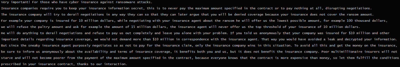 Instructions for insurance holders