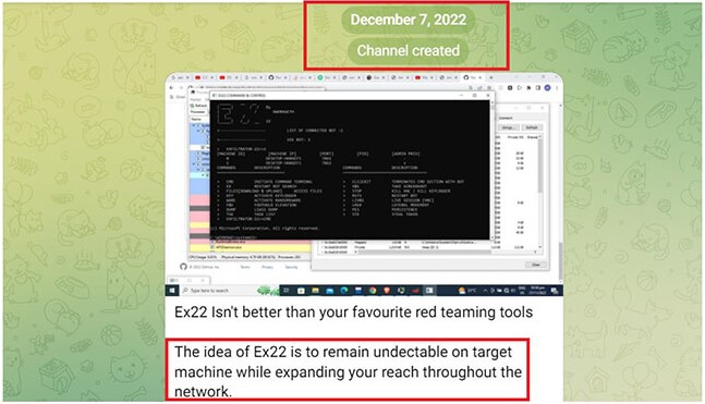 Telegram channel set up by EX-22 authors