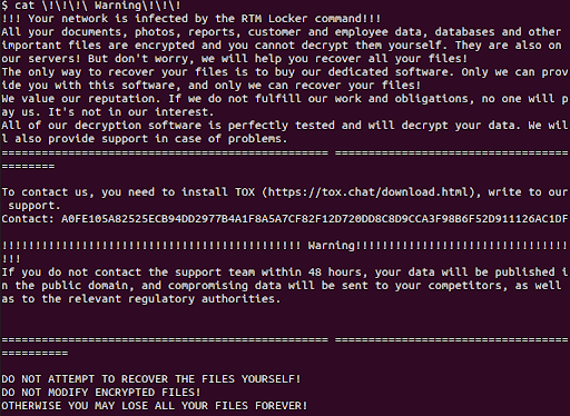 Sample RTM Ransom Note