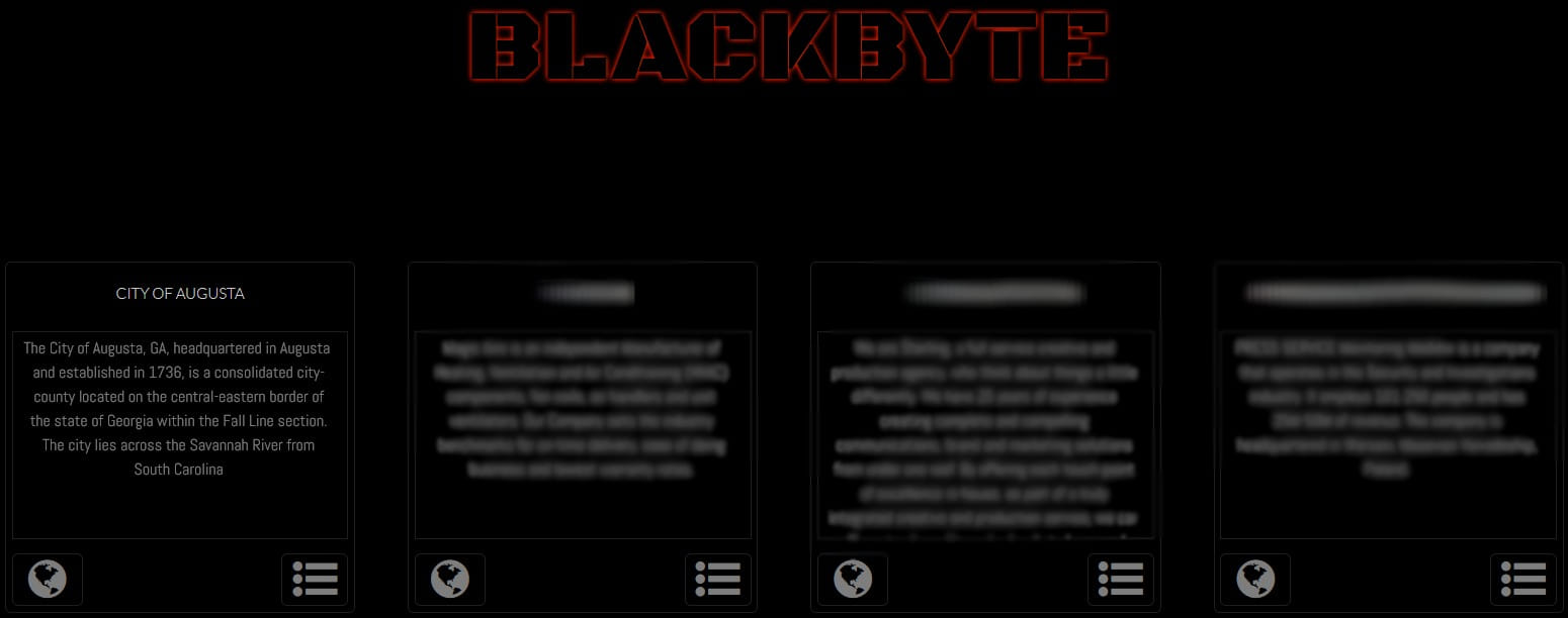 BlackByte main page