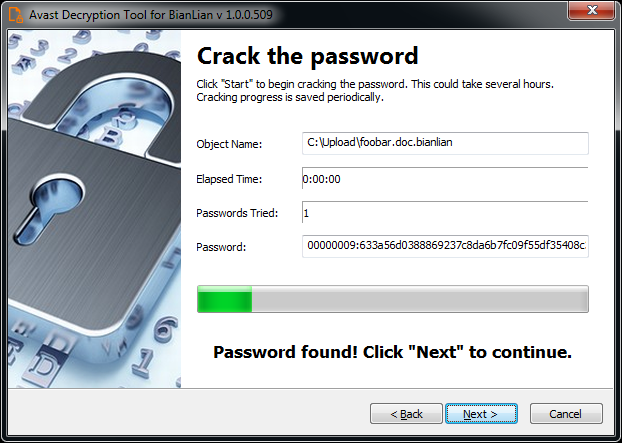 Avast releases free BianLian ransomware decryptor 4 Decryptrr cracking the BianLian password