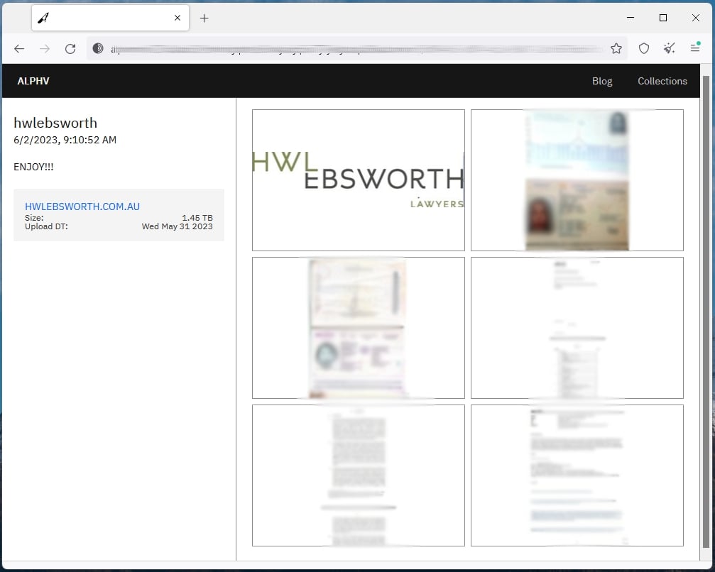 HWL Ebsworth listed on BlackCat extortion portal
