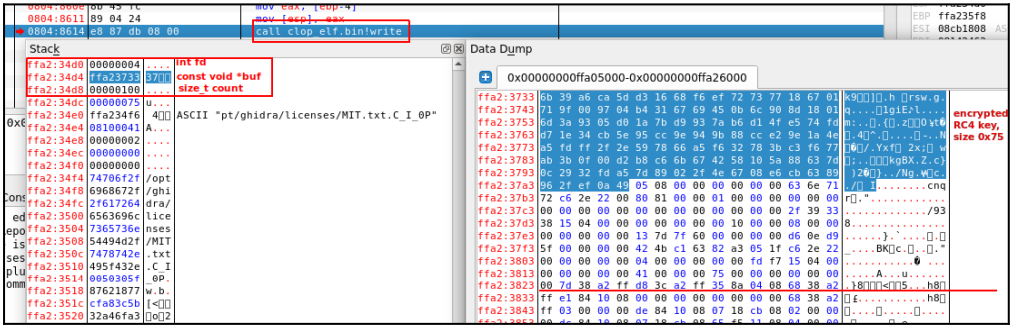 RC4 と追加データをファイルに書き込む