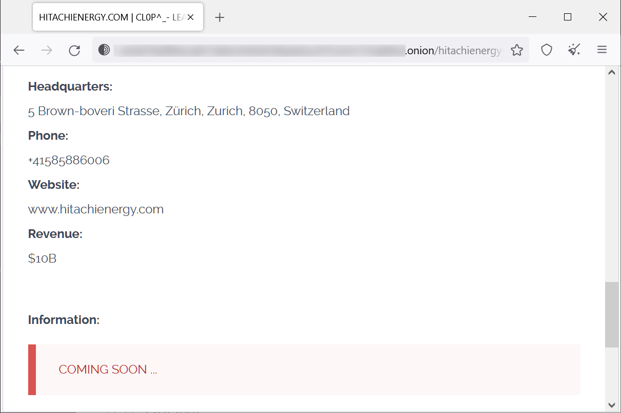 Hitachi Energy confirms data breach after Clop GoAnywhere attacks 3 Clop listed Hitachi yesterday on the extortion portal