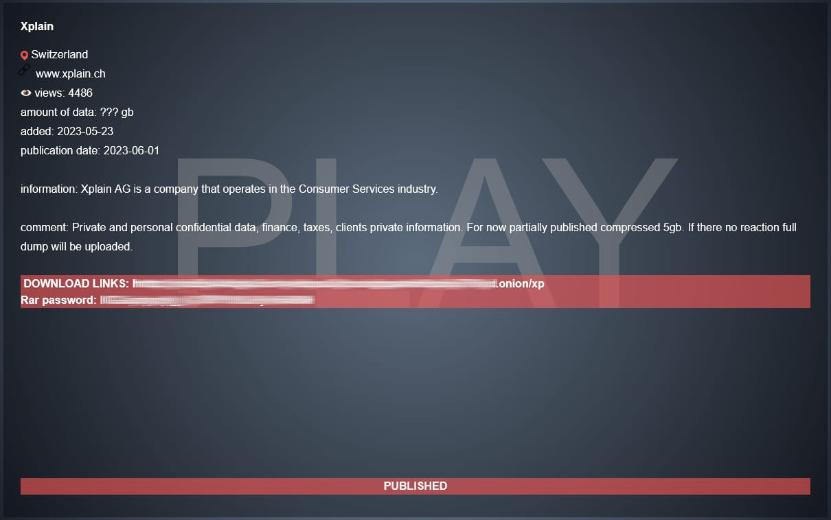 Xplain on Play extortion site