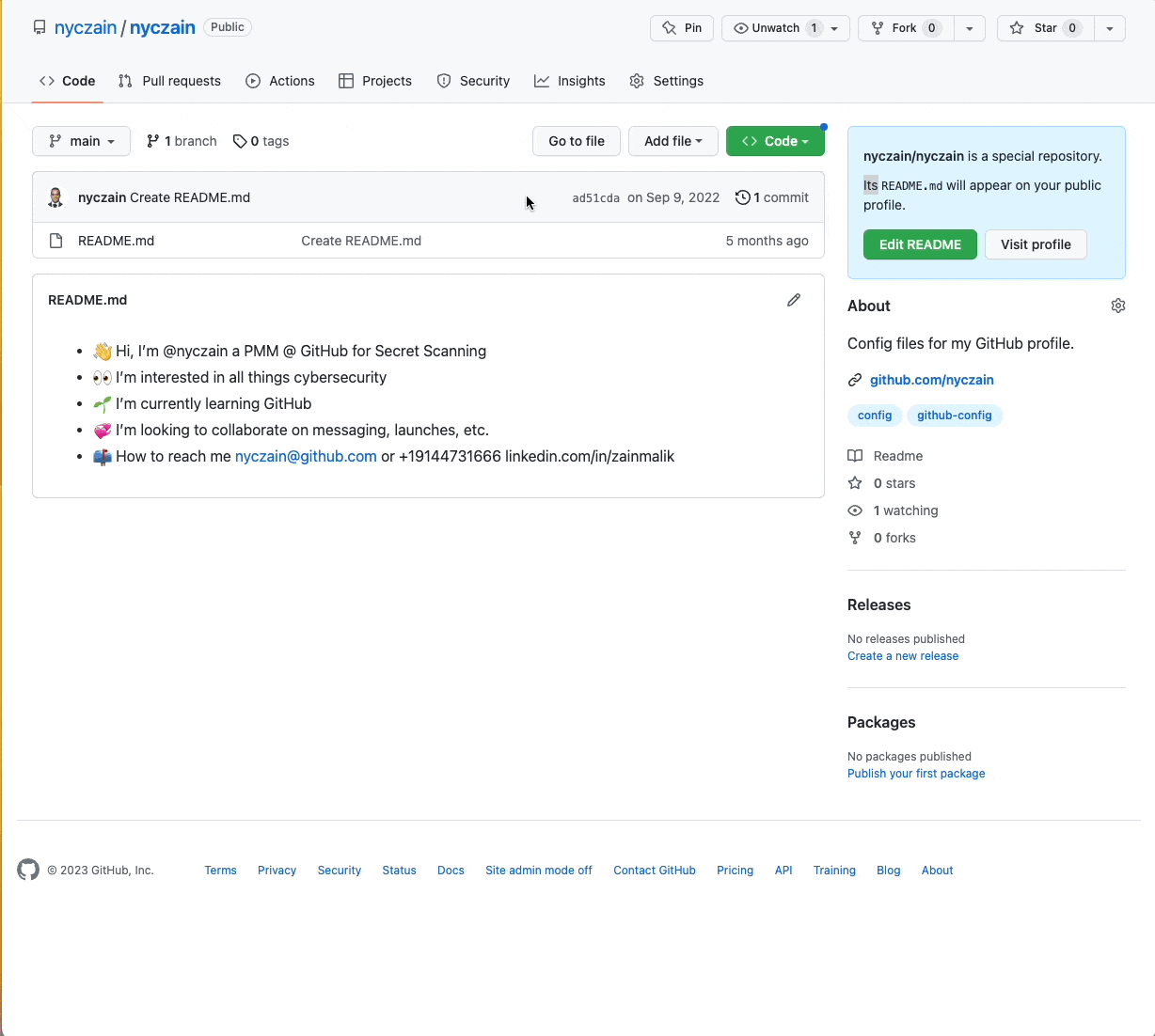 GitHub settings