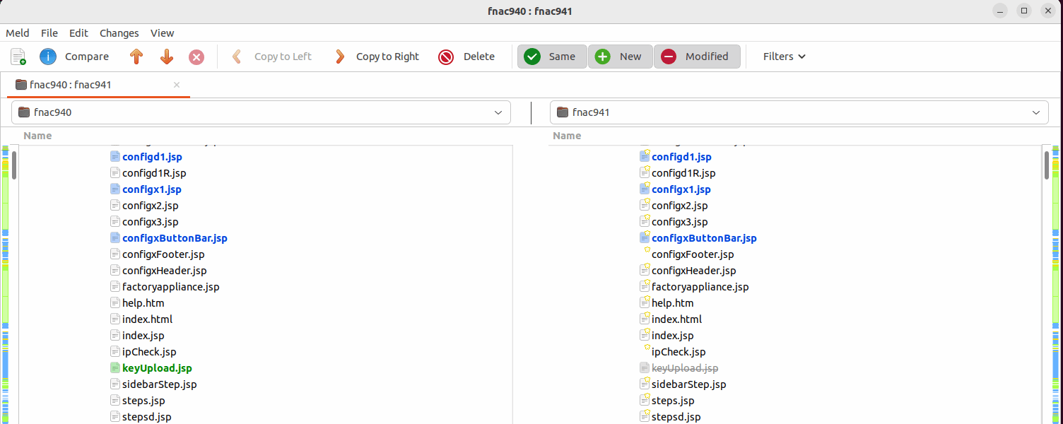 Comparison between vulnerable and patched version