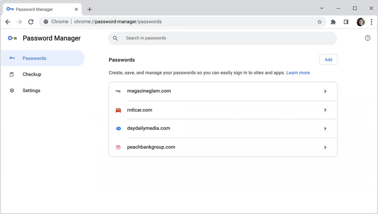 Stored passwords management