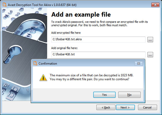 Free Akira ransomware decryptor helps recover your files 4 File pair analyzed on the decryptor