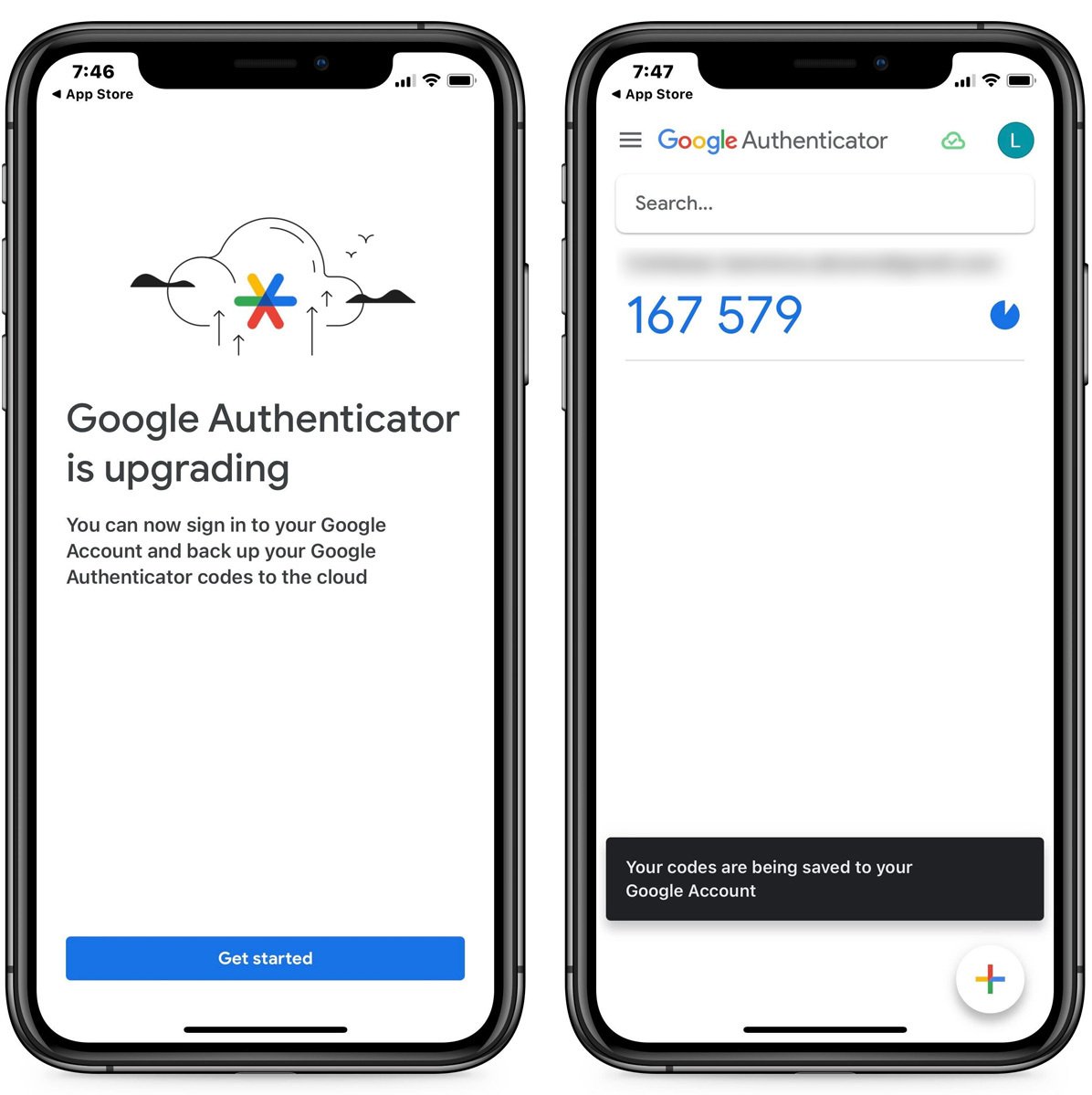 New prompt on Google Authenticator for iOS