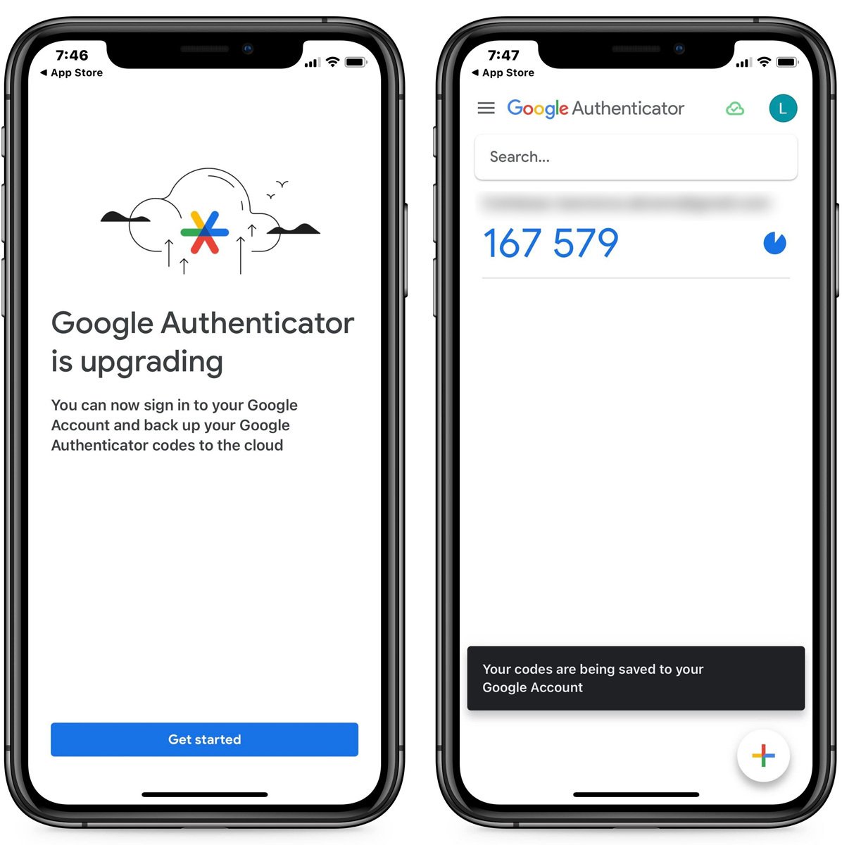 New promt on Google Authenticator for iOS