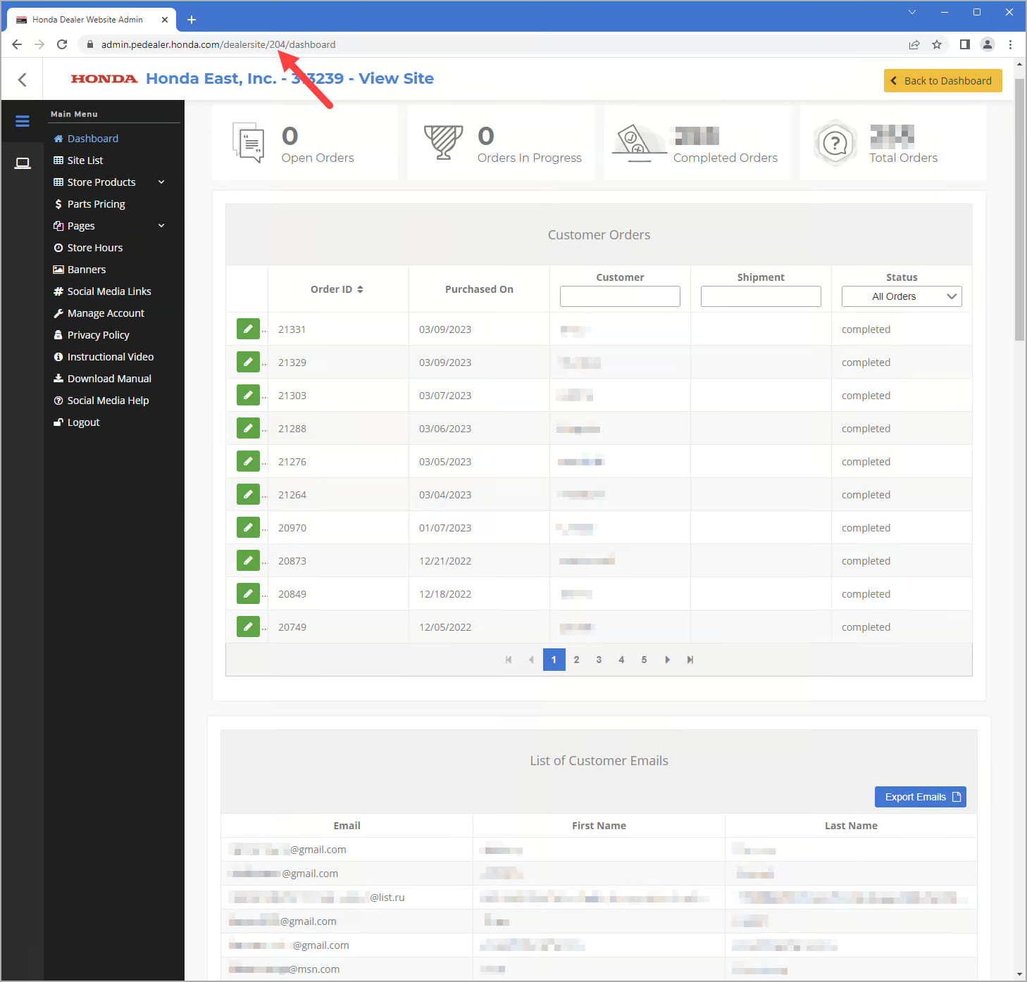 Increasing the user ID number to access all dealer data