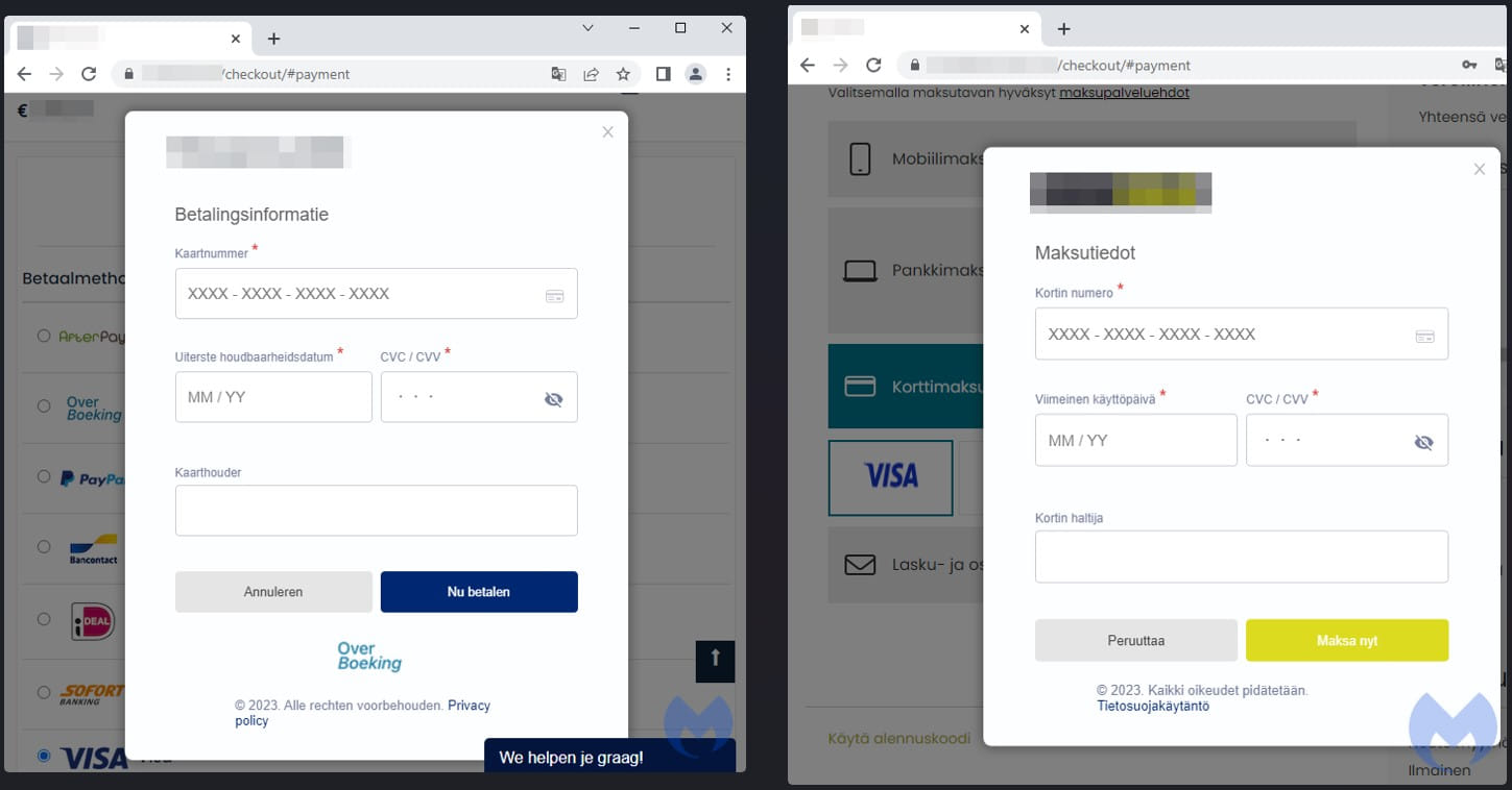 Examples of skimmer modals on other sites