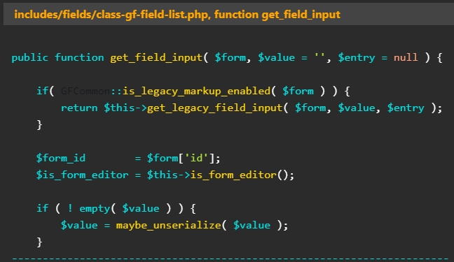 WordPress plugin ‘Gravity Forms’ vulnerable to PHP object injection 2 The vulnerable function