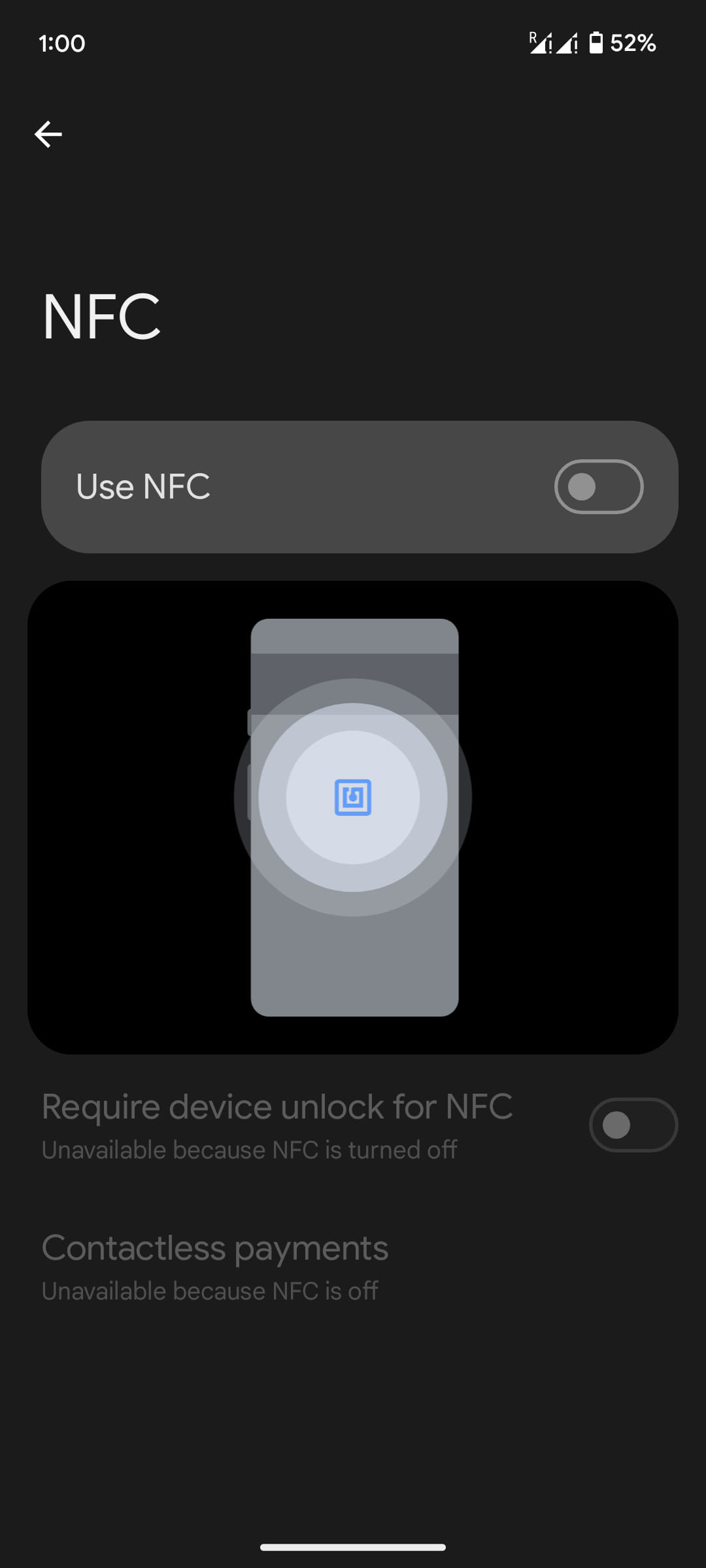 Android NFC setting