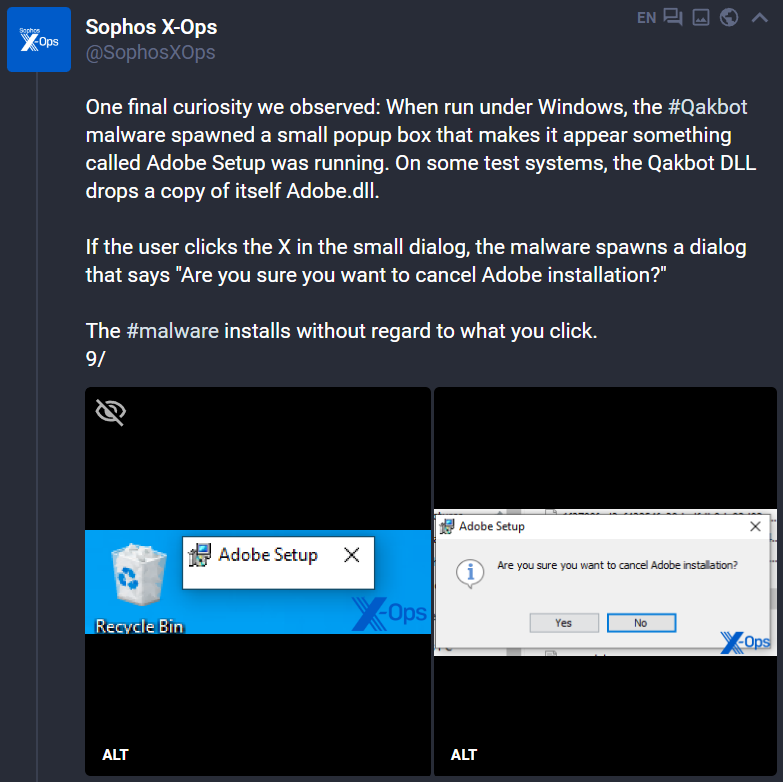 Mensaje de instalación falso de Adobe