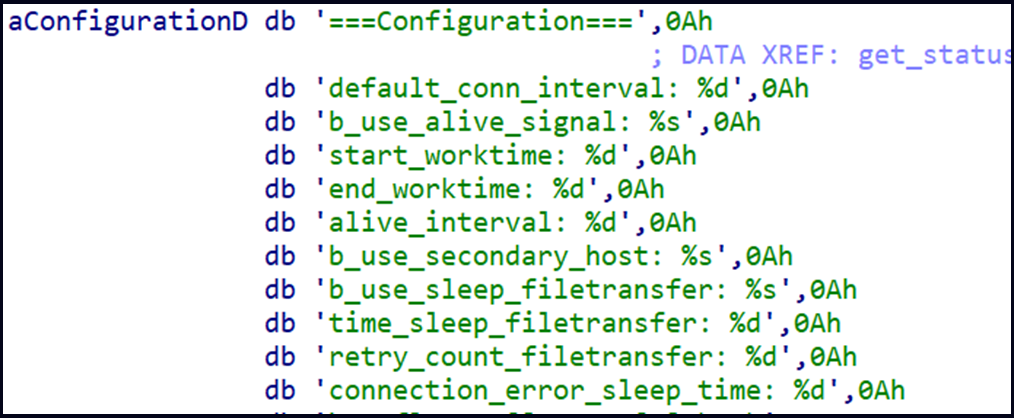 Configuration parameters
