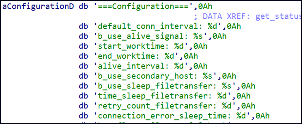 Parametri di configurazione