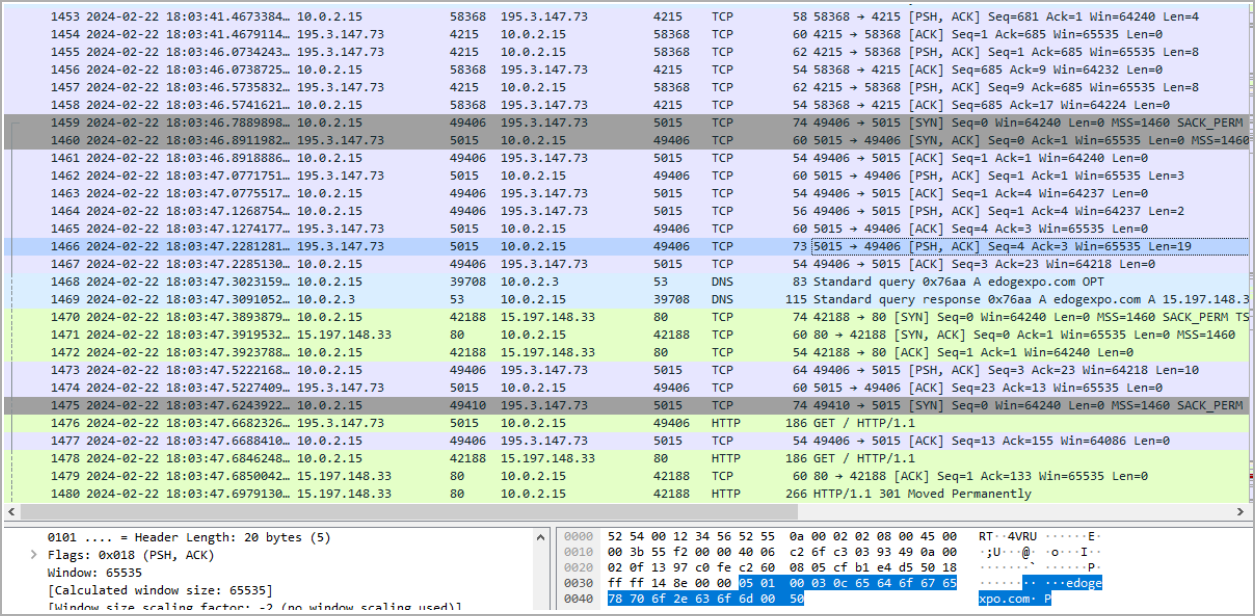 Muestra de Sox comunicándose con Faceless C2