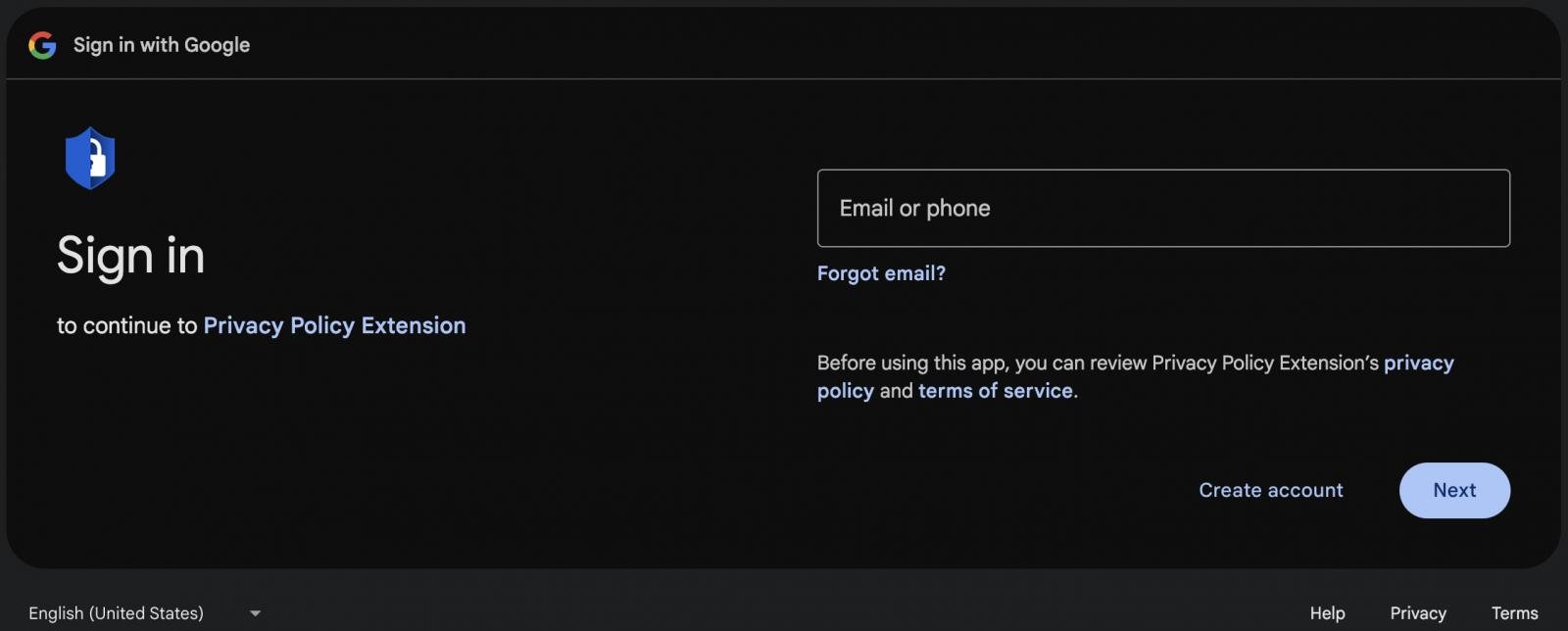 The malicious landing page hosted by Google