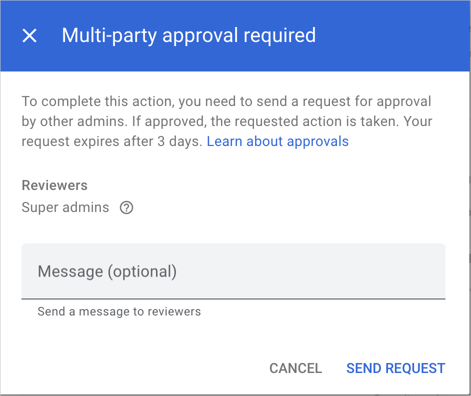 Sending an approval request