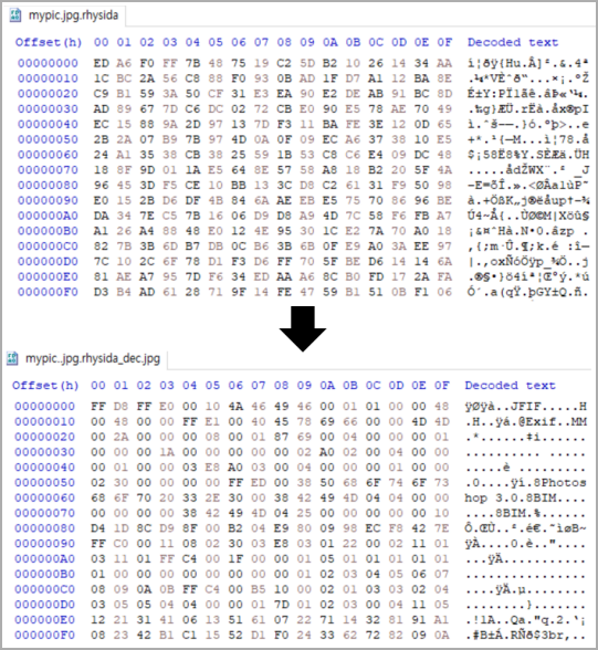 Decrypting an image file