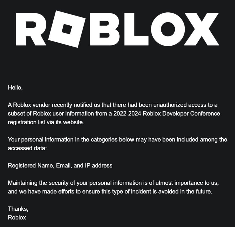 Roblox notice