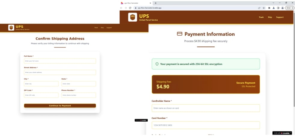 Sevimli'de barındırılan sahte ups sitesi