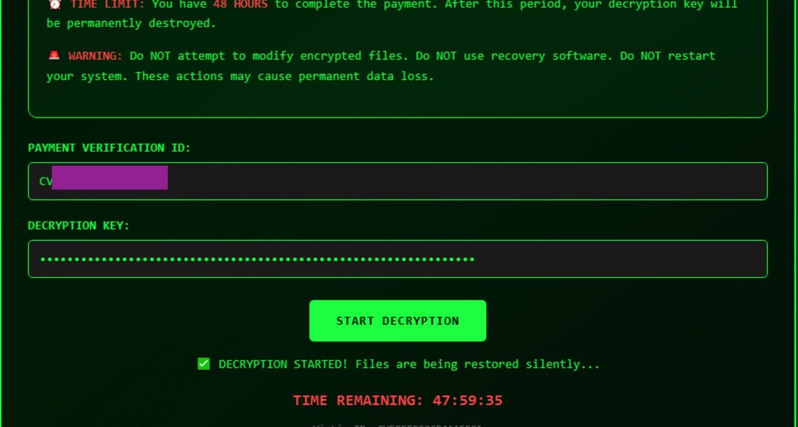 CyberVolk’s ransomware debut stumbles on cryptography weakness 4 Decrypting files using the hardcoded key value
